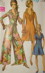 7956 Simplicity 1968 SS-LS V=PANTDRESS LENGTHS UNCUT PATTERN 18 40B or 8 31.5B choice
